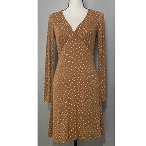 NWOT - bp. Camel Polka Dot Long Sleeve Dress